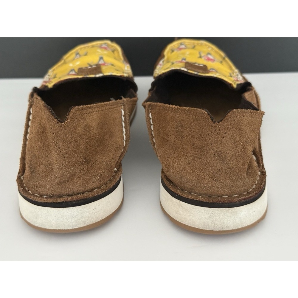 Ariat Cruiser Slip On Loafers Womens Sz 7B Yellow/Chestnut Suede Steerhead - Picture 7 of 11